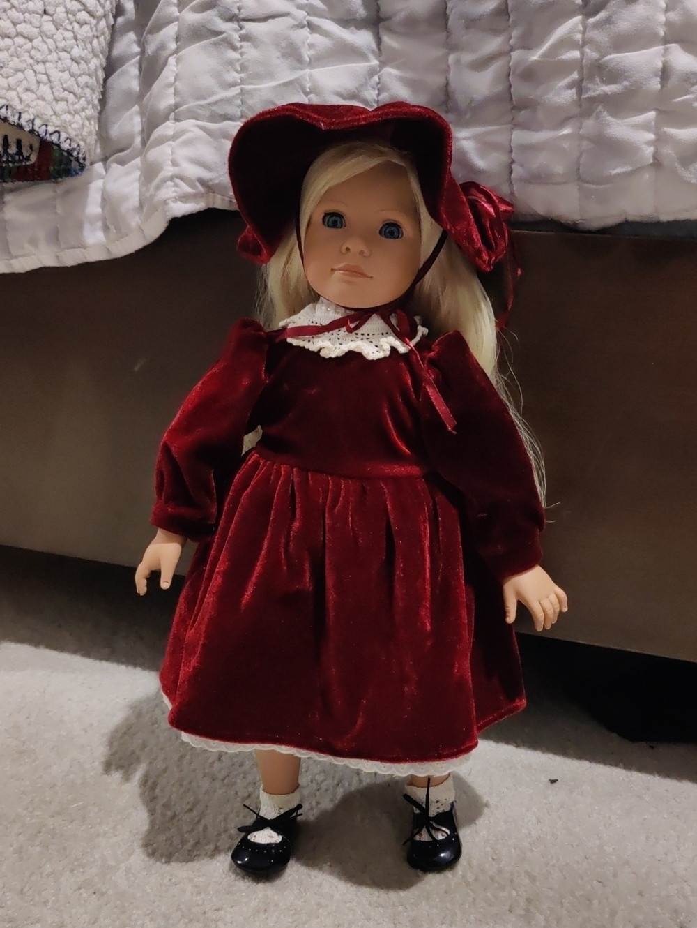 Vintage Heidi Ott Doll Beth Best Faithful Friends Long Blonde Hair Velvet Dress